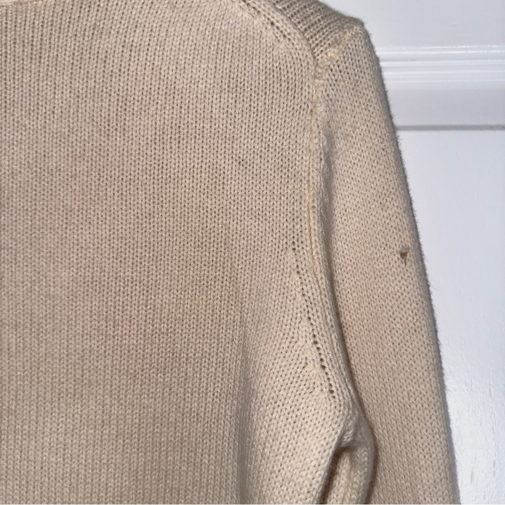 Ann Taylor Women's Wool‎ Cashmere Lace-Up Knit Sweater Medium Cream - Picture 6 of 10